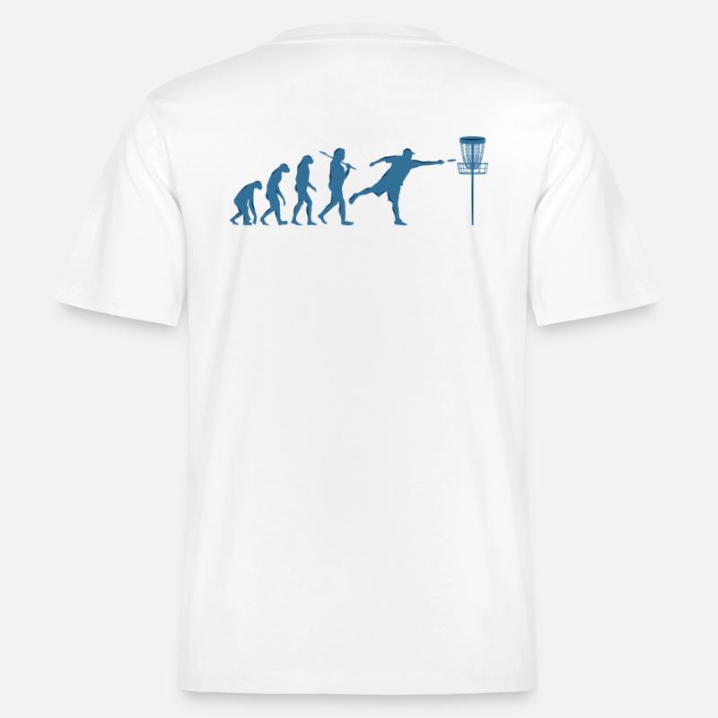 Disc Golf Evolution -  RELAXED FIT Unisex Organic T-Shirt - white