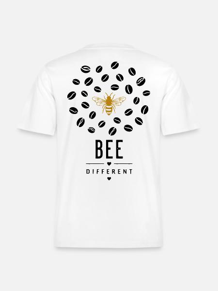 Golden bee on black -  RELAXED FIT Unisex Organic T-Shirt - white