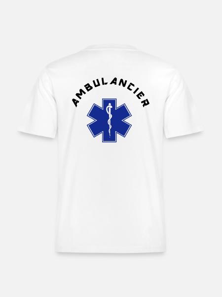 ambulancier logo 3 -  RELAXED FIT Unisex Organic T-Shirt - Weiß