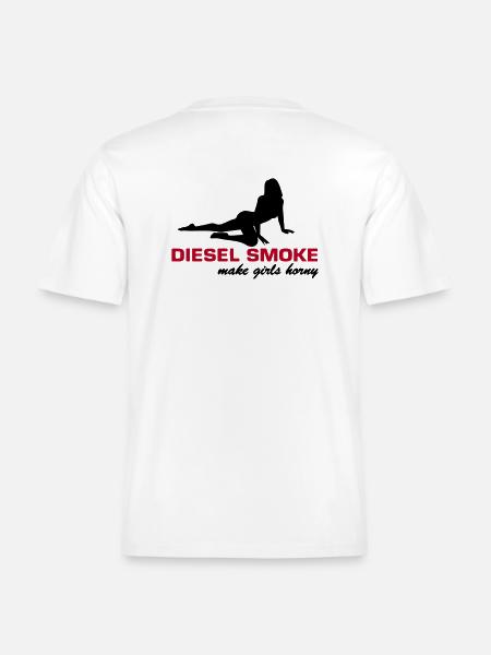 DIESEL SMOKE MAKE HORNY -  RELAXED FIT Unisex Organic T-Shirt - white