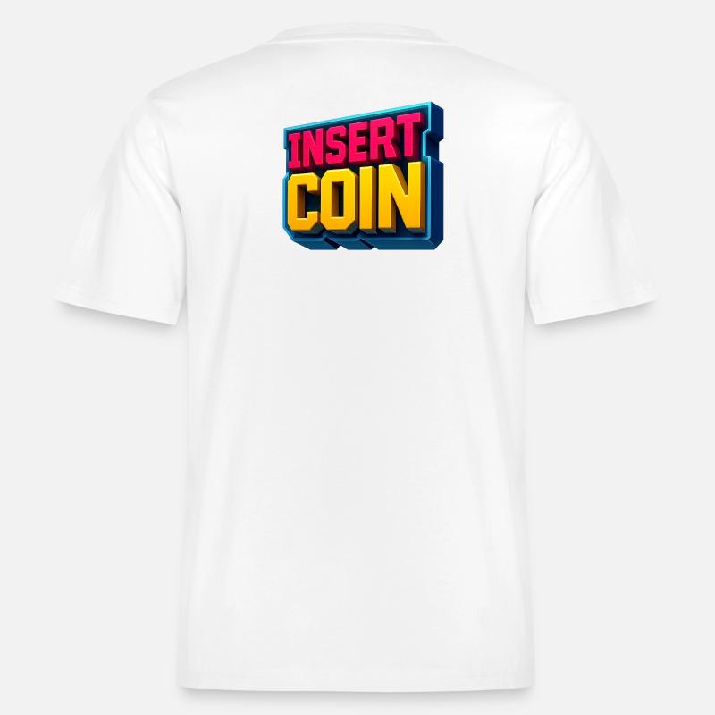 Conception de jeu rétro néon -  T-shirt unisexe RELAXED FIT en coton bio - blanc