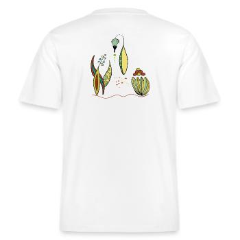 Fantasy Ornaments -  RELAXED FIT Unisex Organic T-Shirt - white - Back - Alina (178cm)