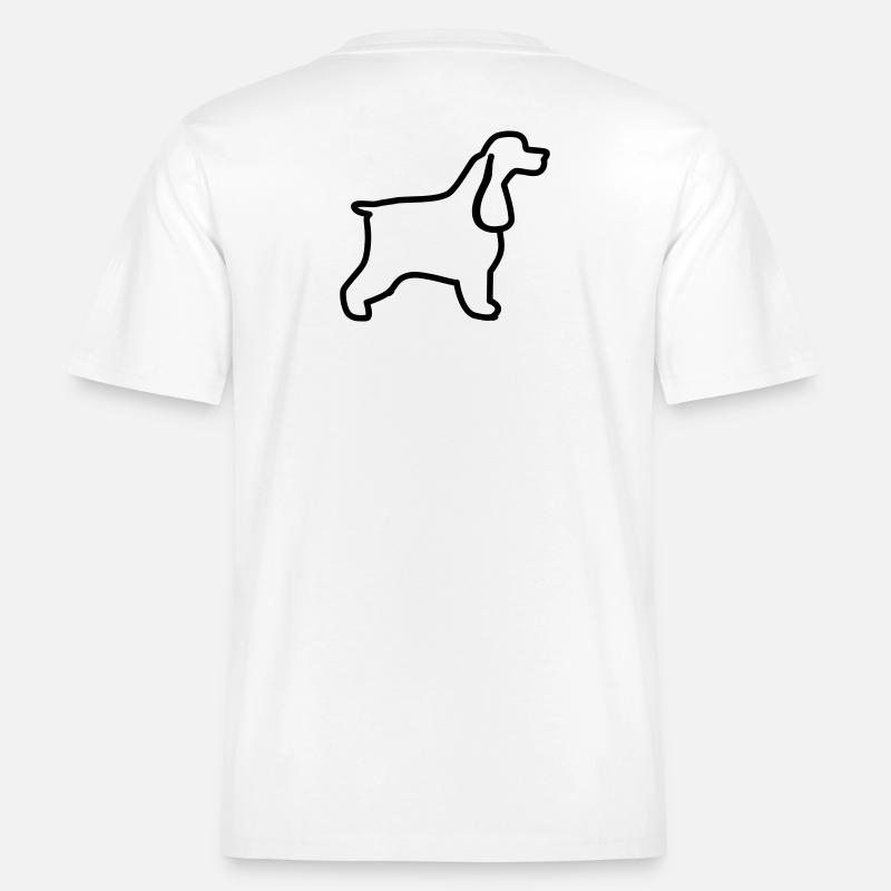 Plan cocker anglais -  T-shirt unisexe RELAXED FIT en coton bio - blanc