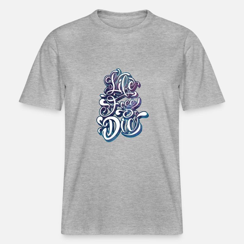 frei leben oder sterben -  RELAXED FIT Unisex Organic T-Shirt - Grau meliert