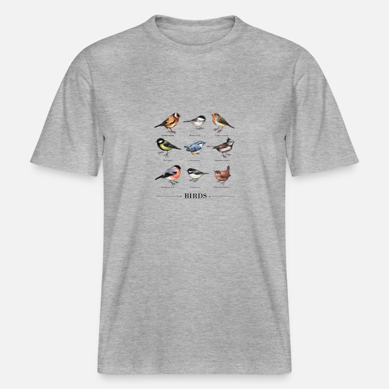 Vintage linnut -  RELAXED FIT Unisex Luomu T-paita - harmaasävyinen