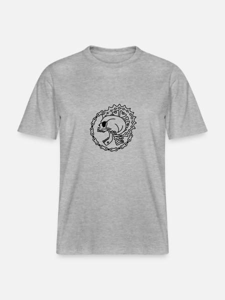 Skull Chain Punk - Black - RELAXED FIT Unisex Organic T-Shirt - Grau meliert
