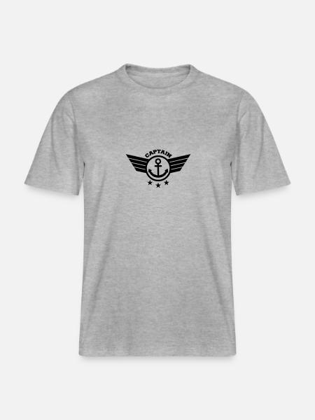 Anchor Captain -  RELAXED FIT Unisex Organic T-Shirt - heather grey