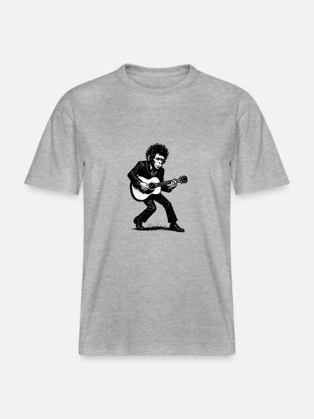 Singer Songwriter | The Monkey Dancer - RELAXED FIT Unisex Organic T-Shirt - heather grey