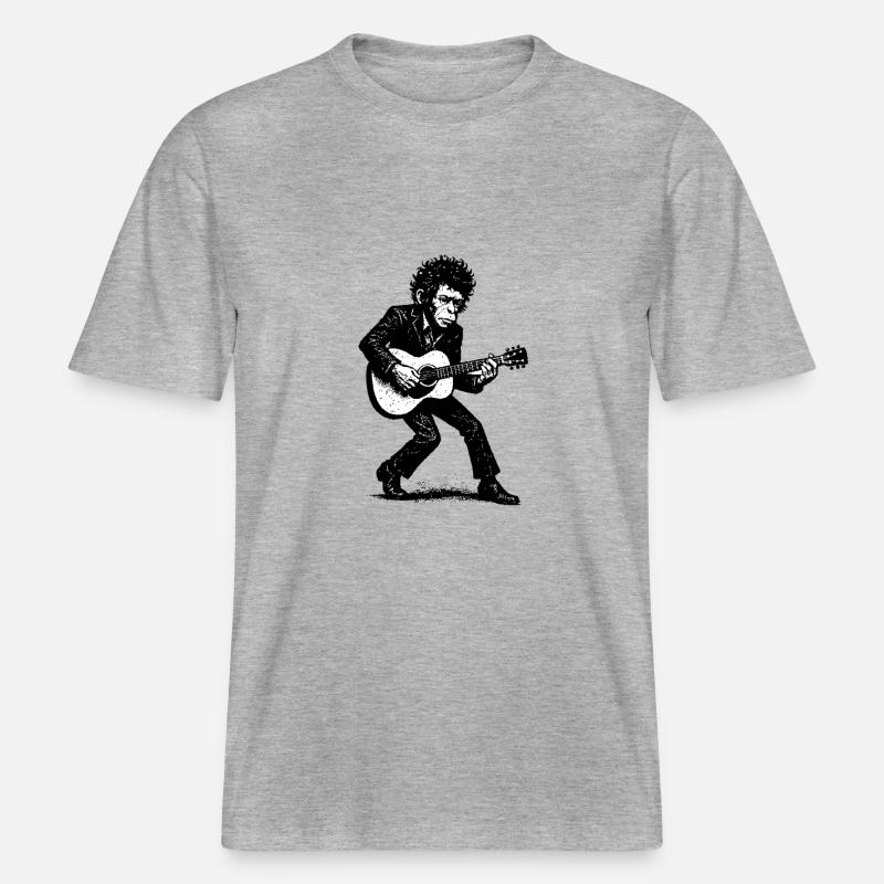 Auteur-compositeur-interprète | Le Singe Danseur -  T-shirt unisexe RELAXED FIT en coton bio - gris chiné