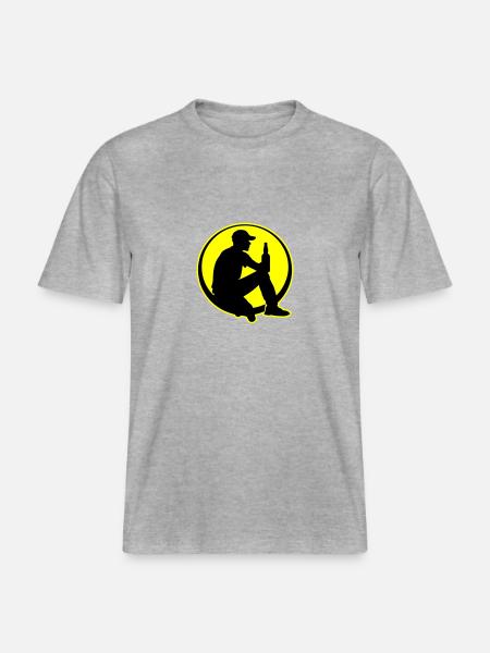 Bottle of Beer Drinking Party - RELAXED FIT Unisex Organic T-Shirt - heather grey