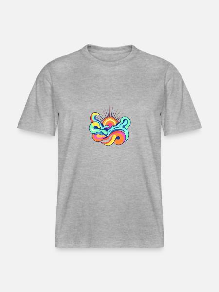 Sonne - RELAXED FIT Unisex Organic T-Shirt - Grau meliert