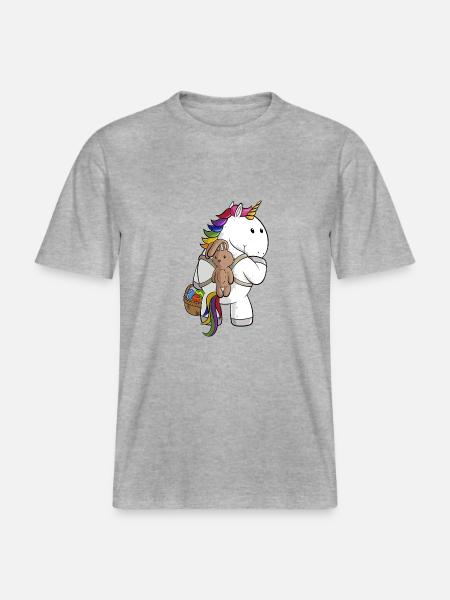 Oster Comic Einhorn -  RELAXED FIT Unisex Organic T-Shirt - Grau meliert