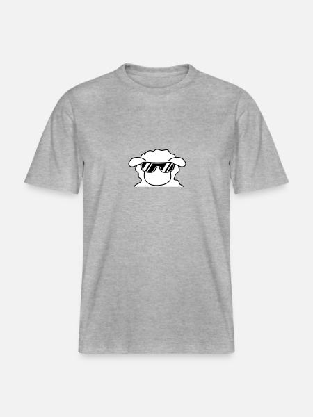 Cool Sheep Head - RELAXED FIT Unisex Organic T-Shirt - heather grey