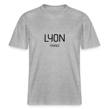 Lyon -  RELAXED FIT Unisex Organic T-Shirt - heather grey - Front - Alina (178cm) & Michal (187cm)