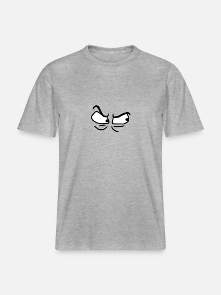 Angry angry angry eyes -  RELAXED FIT Unisex Organic T-Shirt - heather grey
