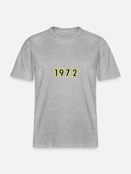 1972 Year Birthday -  RELAXED FIT Unisex Organic T-Shirt - heather grey