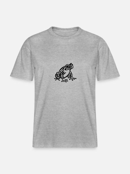 frog animal - RELAXED FIT Unisex Organic T-Shirt - heather grey