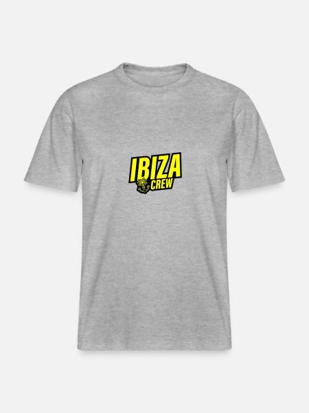 Ibiza Crew Anchor Palm Tree Heart Love -  RELAXED FIT Unisex Organic T-Shirt - heather grey