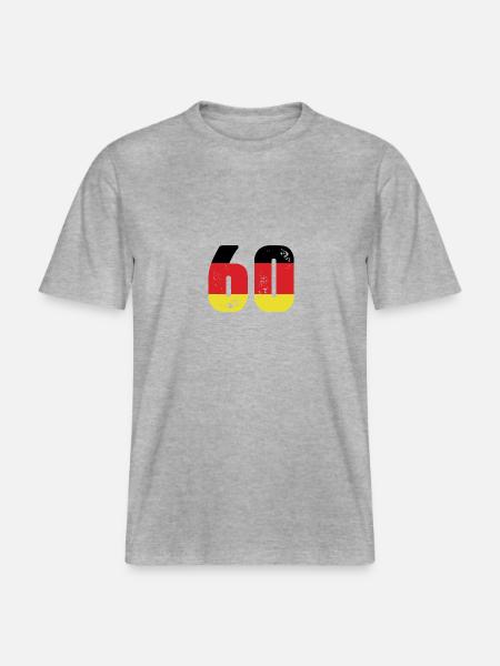 60 Numéro Jersey Allemagne - T-shirt unisexe RELAXED FIT en coton bio - gris chiné