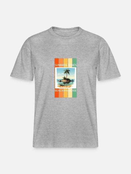 Summer Vibes -  RELAXED FIT Unisex Organic T-Shirt - Grau meliert