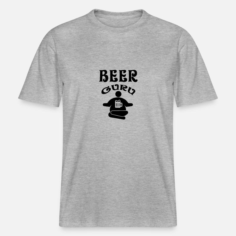 Bier-Guru Bier-Experte -  RELAXED FIT Unisex Organic T-Shirt - Grau meliert