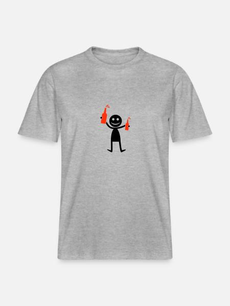 Beer Party Silhouette - RELAXED FIT Unisex Organic T-Shirt - heather grey