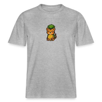 Salatiger -  RELAXED FIT Unisex Organic T-Shirt - Grau meliert - Vorne - Alina (178cm) & Michal (187cm)