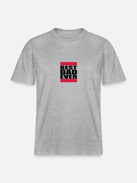 Best Dad Ever Logo -  RELAXED FIT Unisex Organic T-Shirt - heather grey