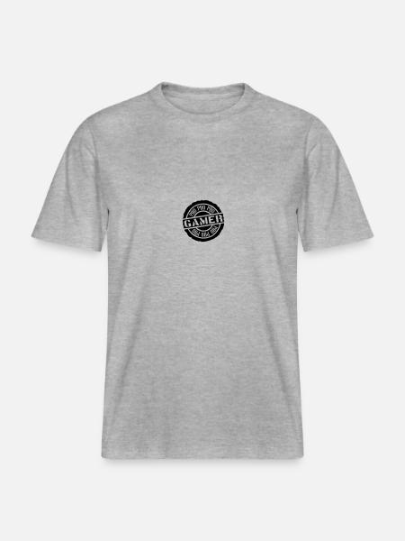 Pro Gamer stamp design -  RELAXED FIT Unisex Organic T-Shirt - heather grey