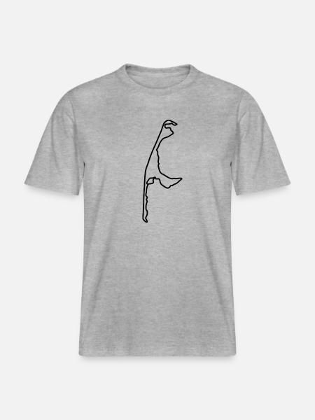 Insel Sylt - Kontur (schwarz) -  RELAXED FIT Unisex Organic T-Shirt - Grau meliert