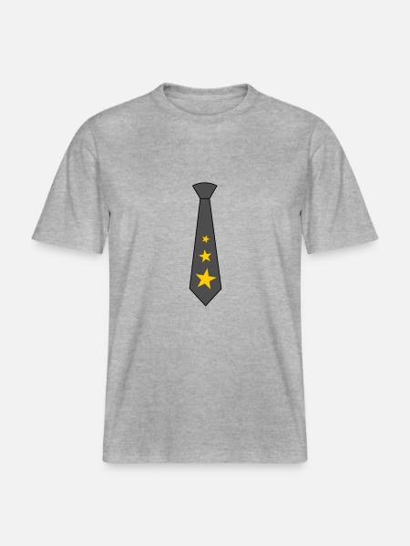 Krawatte mit Sternen - RELAXED FIT Unisex Organic T-Shirt - Grau meliert