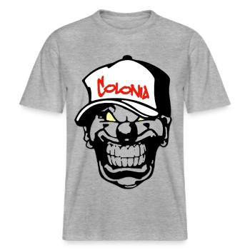 Köln - Colonia -  RELAXED FIT Unisex Organic T-Shirt - Grau meliert - Vorne - Alina (178cm) & Michal (187cm)