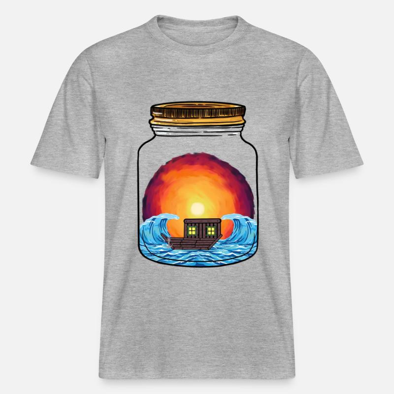 Boot Boote Schiff Schiffe -  RELAXED FIT Unisex Organic T-Shirt - Grau meliert