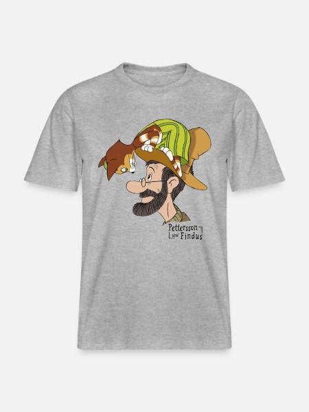 Pettersson Und Findus Unterhalten Sich - RELAXED FIT Unisex Organic T-Shirt - Grau meliert