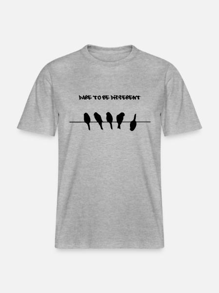 Dare to be different birds -  RELAXED FIT Unisex Organic T-Shirt - heather grey