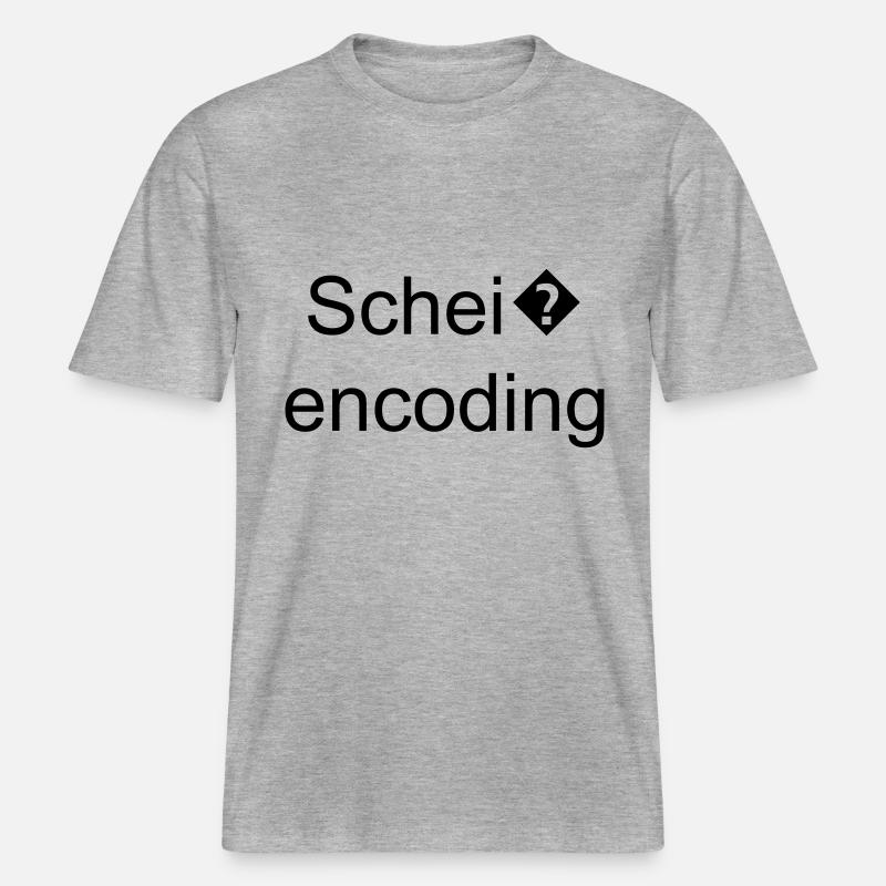 Schei� encoding -  RELAXED FIT Unisex Organic T-Shirt - Grau meliert