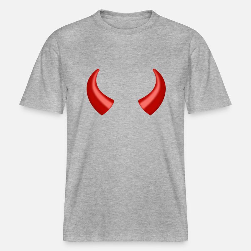 devil -  RELAXED FIT Unisex Organic T-Shirt - heather grey