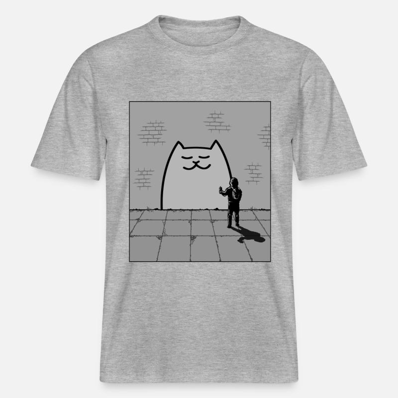 Schläfrige Katze -  RELAXED FIT Unisex Organic T-Shirt - Grau meliert