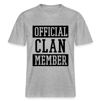 Official Clan Member -  RELAXED FIT Unisex Organic T-Shirt - heather grey - Front - Alina (178cm) & Michal (187cm)