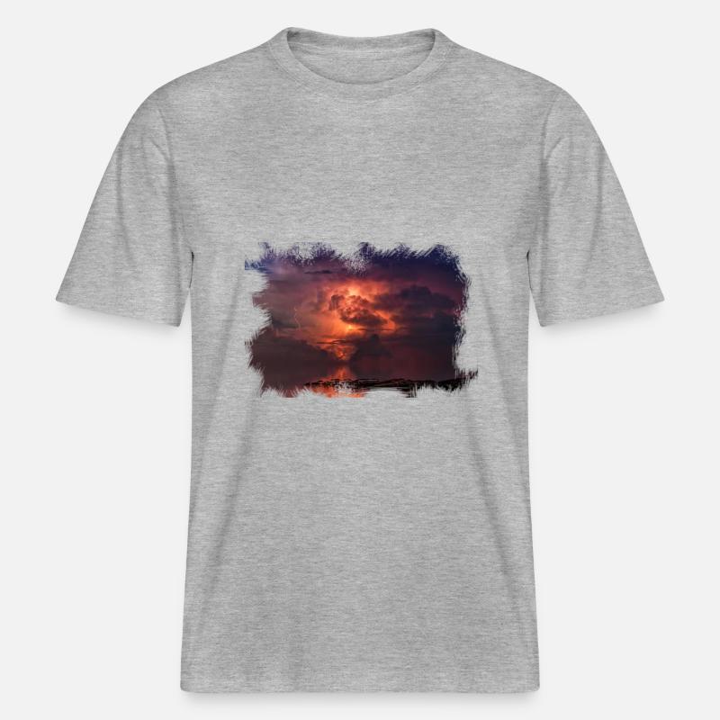 Scratched 'Thunder' -  RELAXED FIT Unisex Organic T-Shirt - heather grey