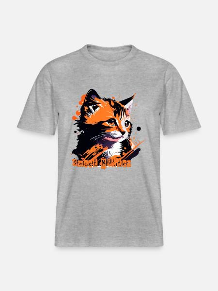 little kitten, cat tabby -  RELAXED FIT Unisex Organic T-Shirt - heather grey