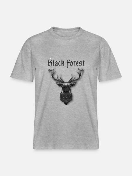 Schwarzwald Hirsch Wildtier - RELAXED FIT Unisex Organic T-Shirt - Grau meliert