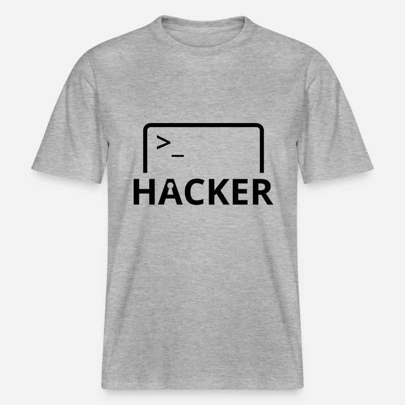 Hacker programmeur informatique -  T-shirt unisexe RELAXED FIT en coton bio - gris chiné