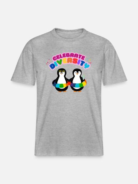 Celebrate Diversity - RELAXED FIT Unisex Organic T-Shirt - Grau meliert