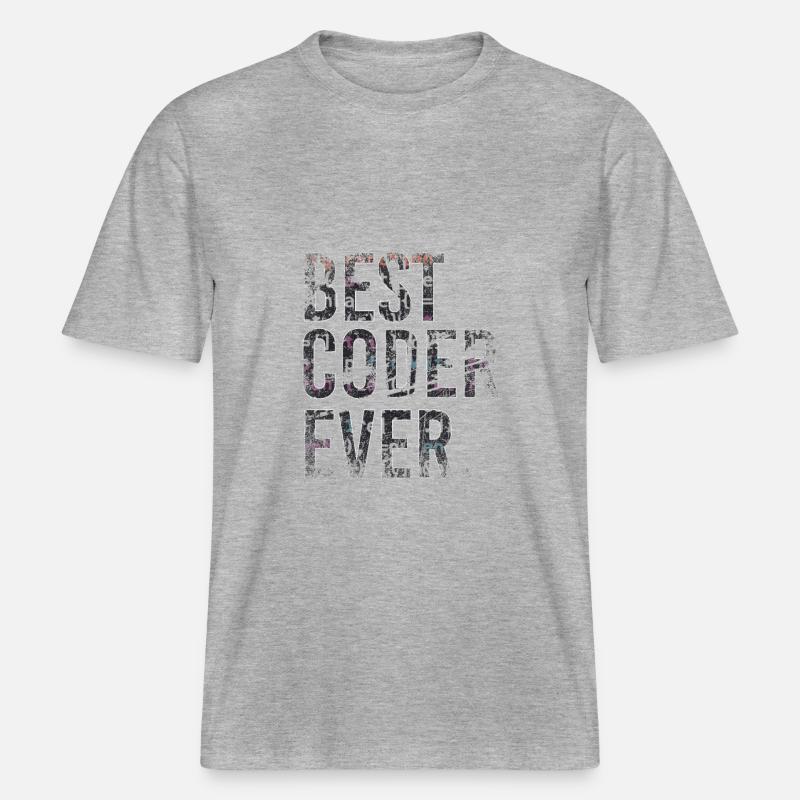 Best coder ever coding -  RELAXED FIT Unisex Organic T-Shirt - heather grey