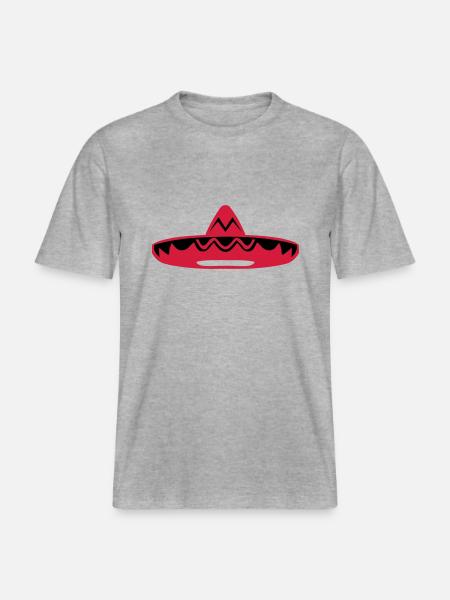 chapeau mexicain 200 - T-shirt unisexe RELAXED FIT en coton bio - gris chiné