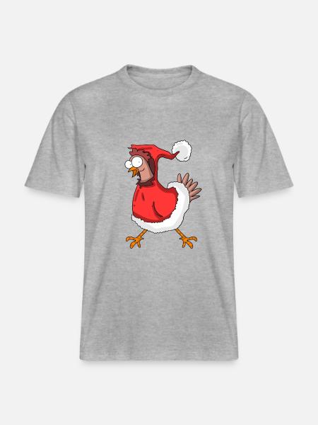 Christmas chicken - RELAXED FIT Unisex Organic T-Shirt - heather grey