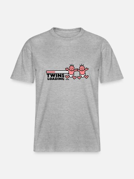 Twins Loading - RELAXED FIT Unisex Organic T-Shirt - Grau meliert