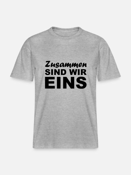Zusammen sind wir Eins - RELAXED FIT Unisex Organic T-Shirt - Grau meliert