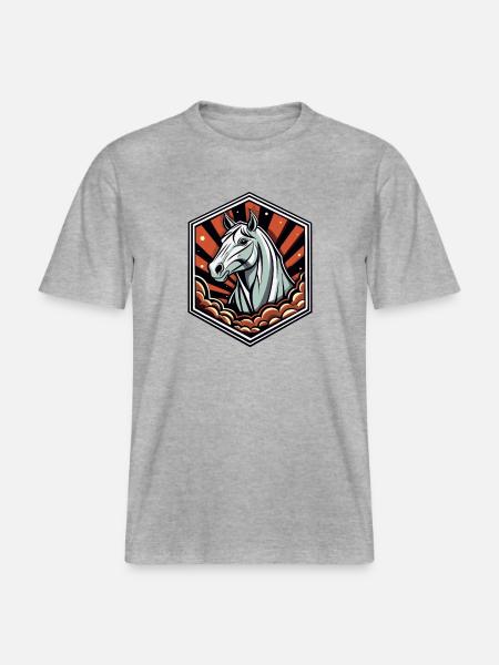 A majestic horse - RELAXED FIT Unisex Organic T-Shirt - heather grey